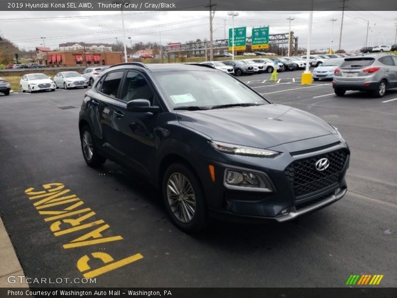 Thunder Gray / Gray/Black 2019 Hyundai Kona SEL AWD