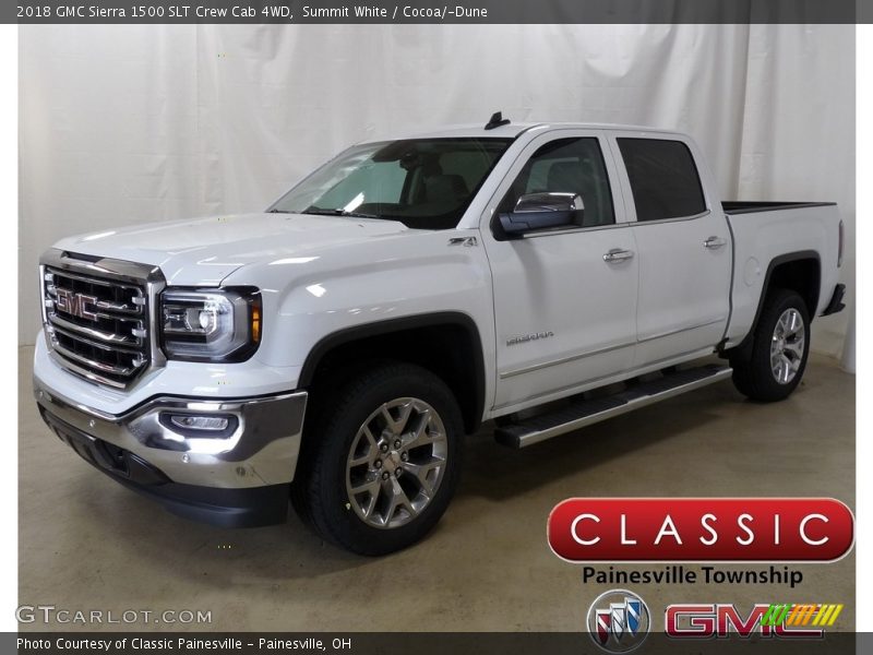 Summit White / Cocoa/­Dune 2018 GMC Sierra 1500 SLT Crew Cab 4WD