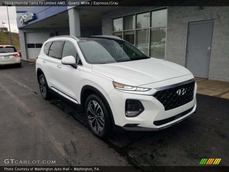 Quartz White / Espresso/Gray 2019 Hyundai Santa Fe Limited AWD