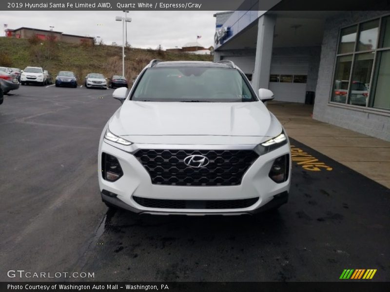 Quartz White / Espresso/Gray 2019 Hyundai Santa Fe Limited AWD