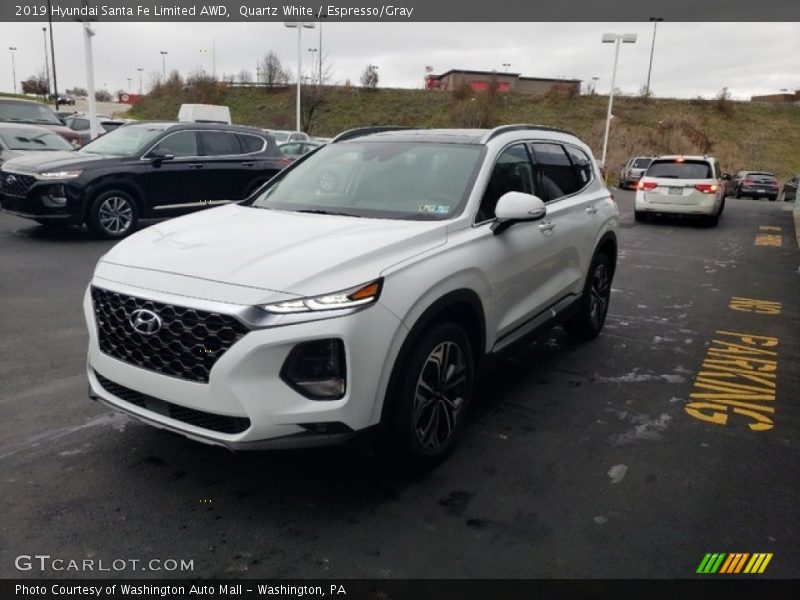 Quartz White / Espresso/Gray 2019 Hyundai Santa Fe Limited AWD