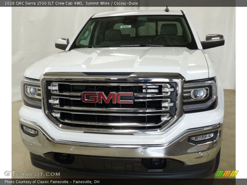 Summit White / Cocoa/­Dune 2018 GMC Sierra 1500 SLT Crew Cab 4WD