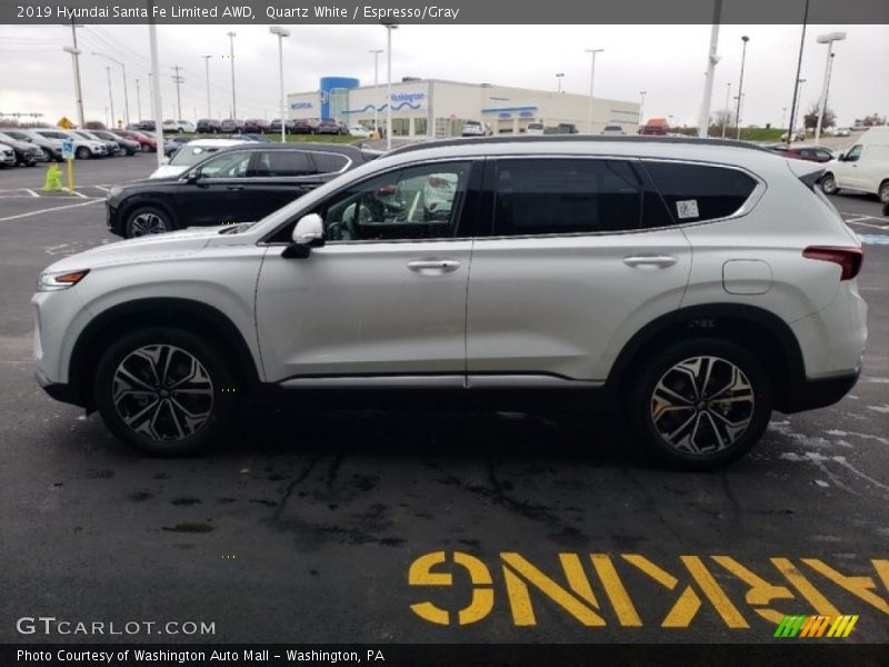 Quartz White / Espresso/Gray 2019 Hyundai Santa Fe Limited AWD