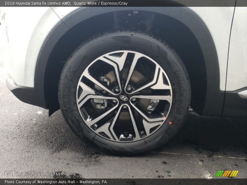 Quartz White / Espresso/Gray 2019 Hyundai Santa Fe Limited AWD