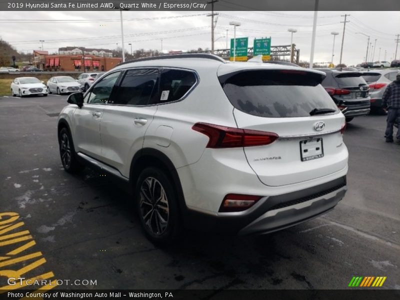 Quartz White / Espresso/Gray 2019 Hyundai Santa Fe Limited AWD