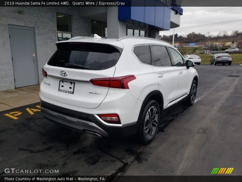 Quartz White / Espresso/Gray 2019 Hyundai Santa Fe Limited AWD