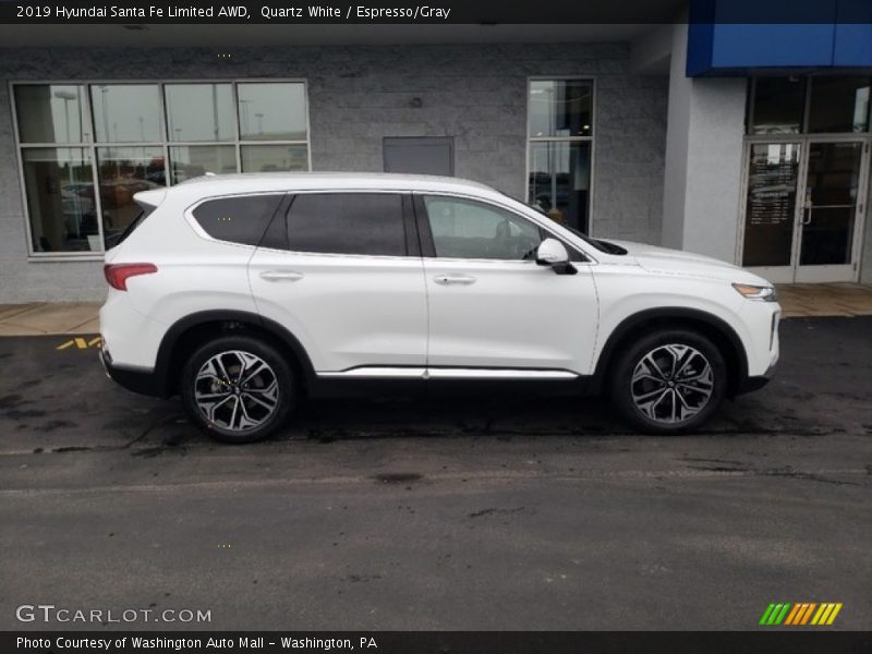 Quartz White / Espresso/Gray 2019 Hyundai Santa Fe Limited AWD