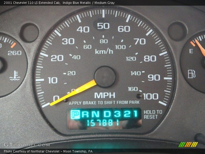 Indigo Blue Metallic / Medium Gray 2001 Chevrolet S10 LS Extended Cab