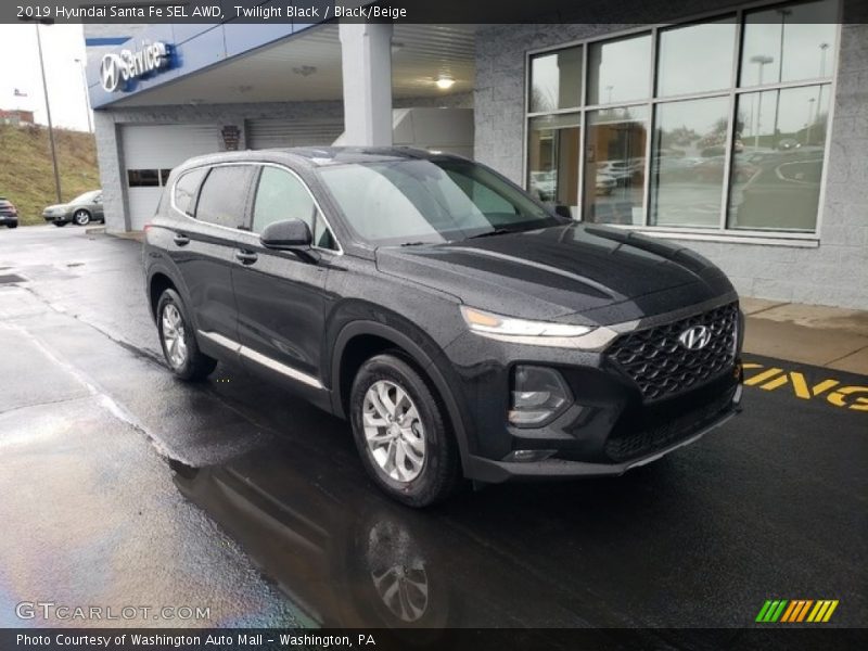 Twilight Black / Black/Beige 2019 Hyundai Santa Fe SEL AWD