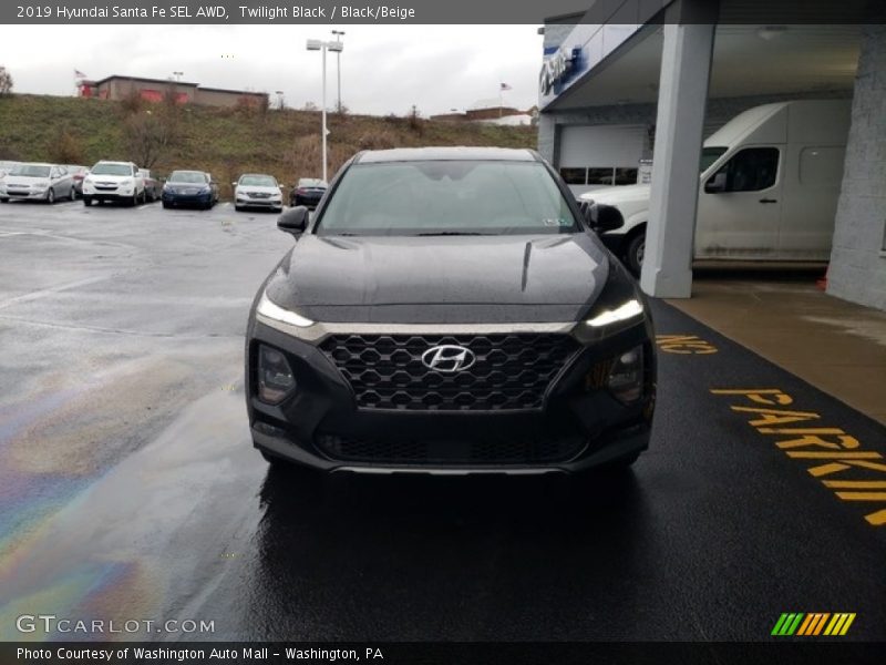 Twilight Black / Black/Beige 2019 Hyundai Santa Fe SEL AWD