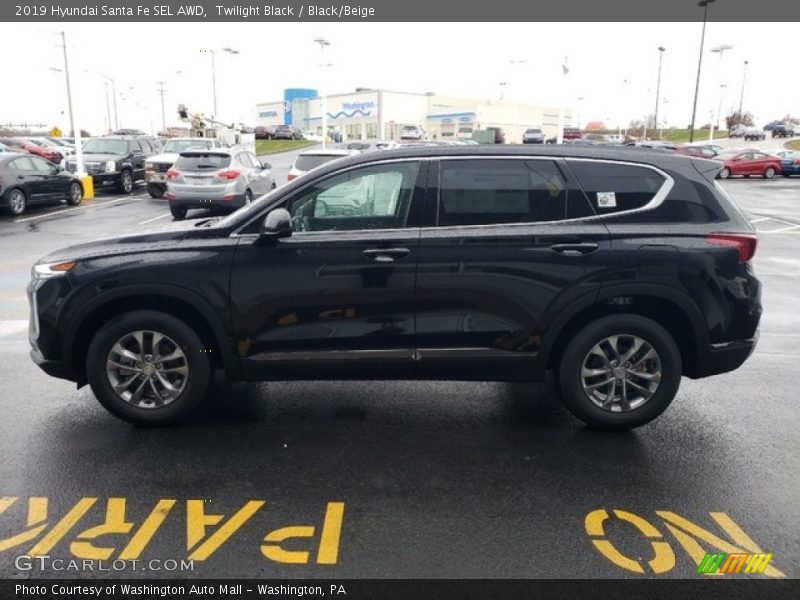 Twilight Black / Black/Beige 2019 Hyundai Santa Fe SEL AWD