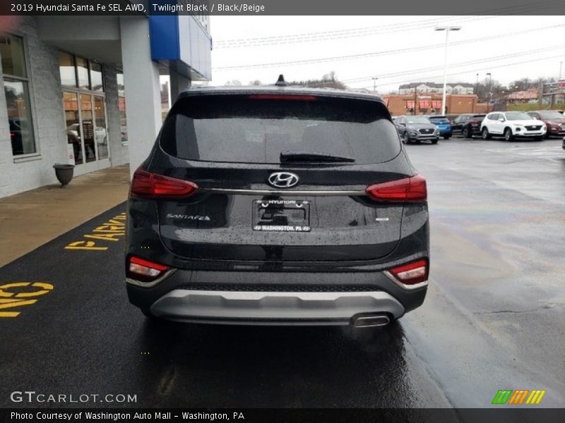 Twilight Black / Black/Beige 2019 Hyundai Santa Fe SEL AWD