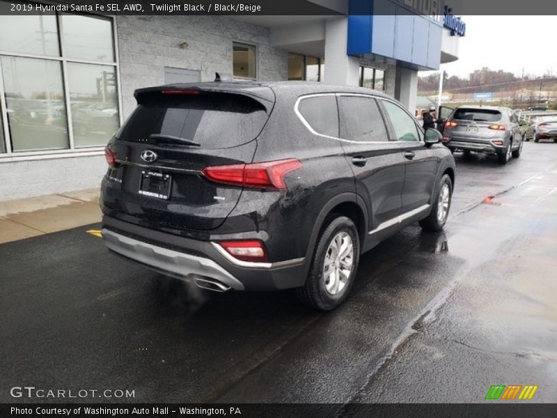 Twilight Black / Black/Beige 2019 Hyundai Santa Fe SEL AWD