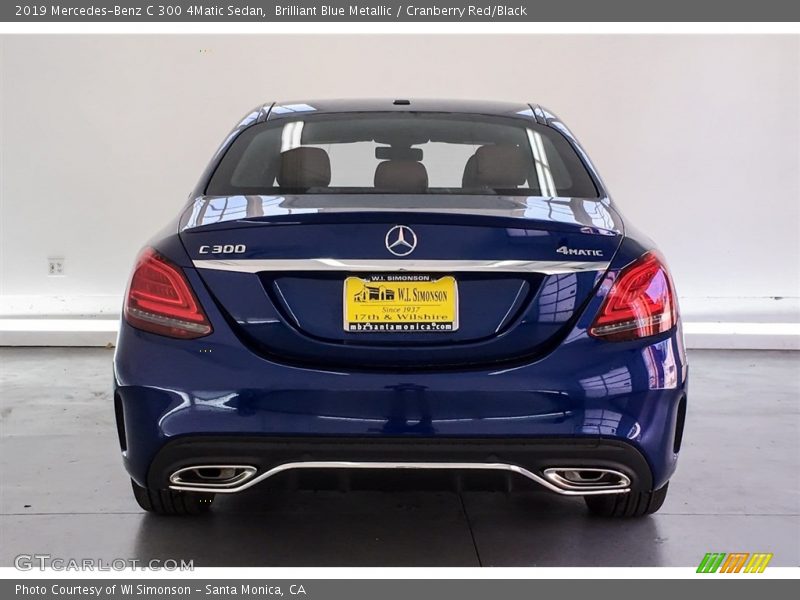 Brilliant Blue Metallic / Cranberry Red/Black 2019 Mercedes-Benz C 300 4Matic Sedan