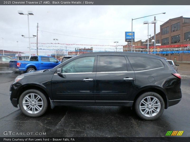 Black Granite Metallic / Ebony 2015 Chevrolet Traverse LT AWD