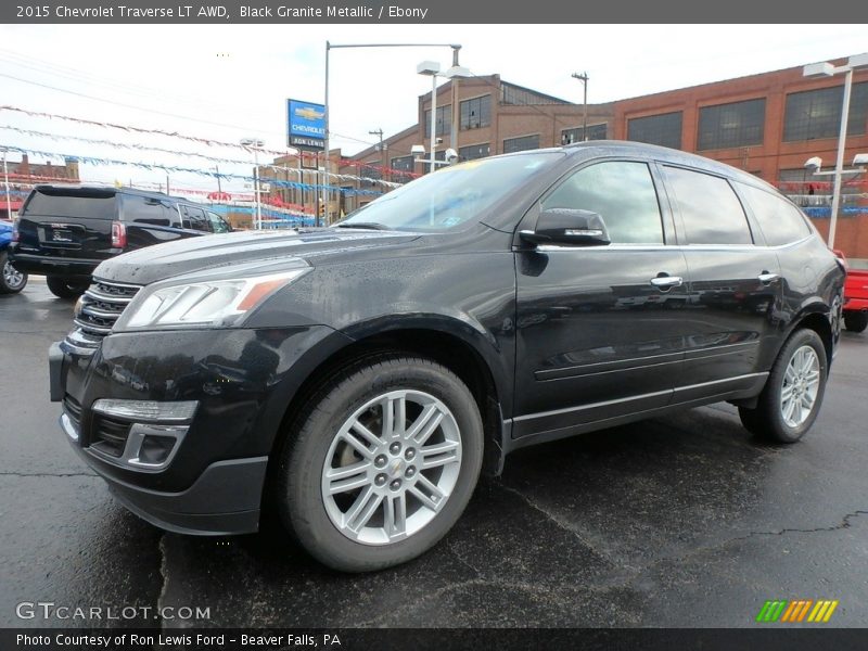 Black Granite Metallic / Ebony 2015 Chevrolet Traverse LT AWD