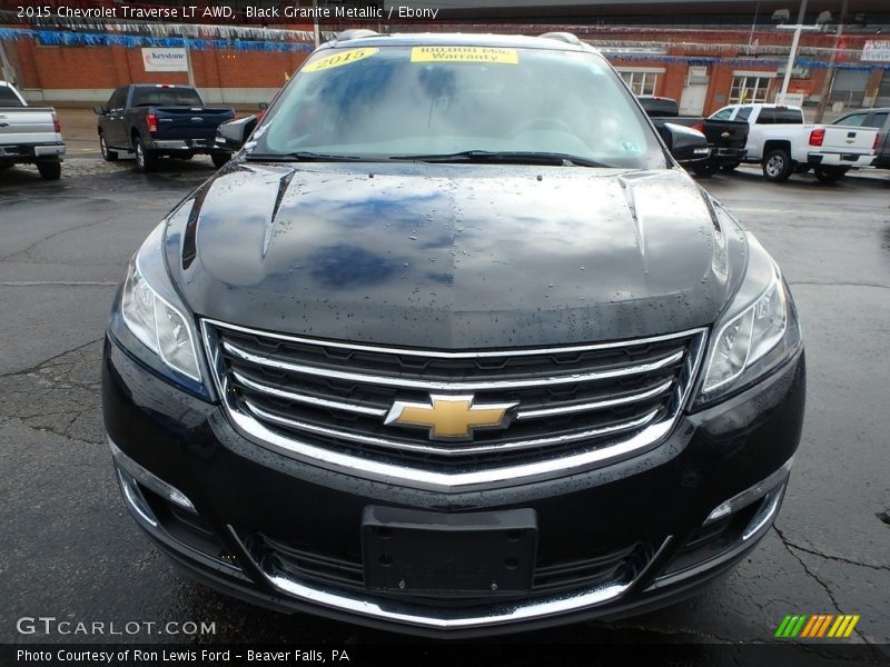 Black Granite Metallic / Ebony 2015 Chevrolet Traverse LT AWD