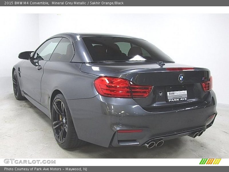 Mineral Grey Metallic / Sakhir Orange/Black 2015 BMW M4 Convertible