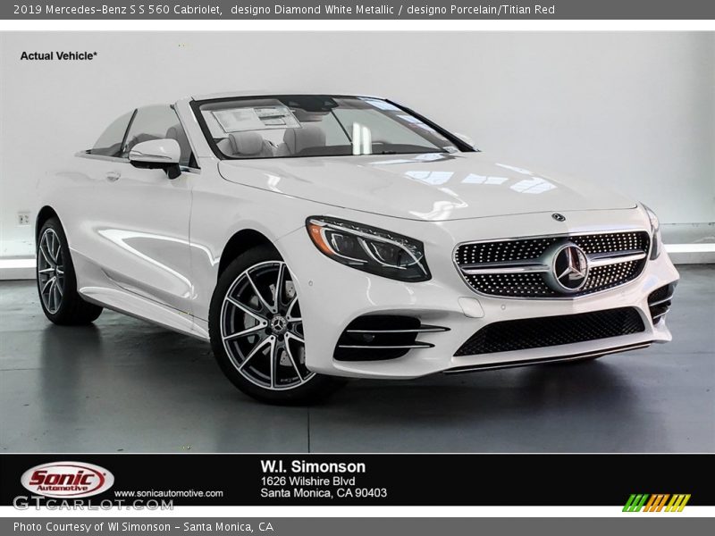 designo Diamond White Metallic / designo Porcelain/Titian Red 2019 Mercedes-Benz S S 560 Cabriolet