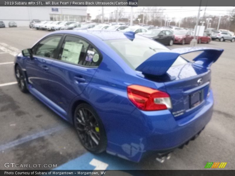 WR Blue Pearl / Recaro Black Ultrasuede/Carbon Black 2019 Subaru WRX STI