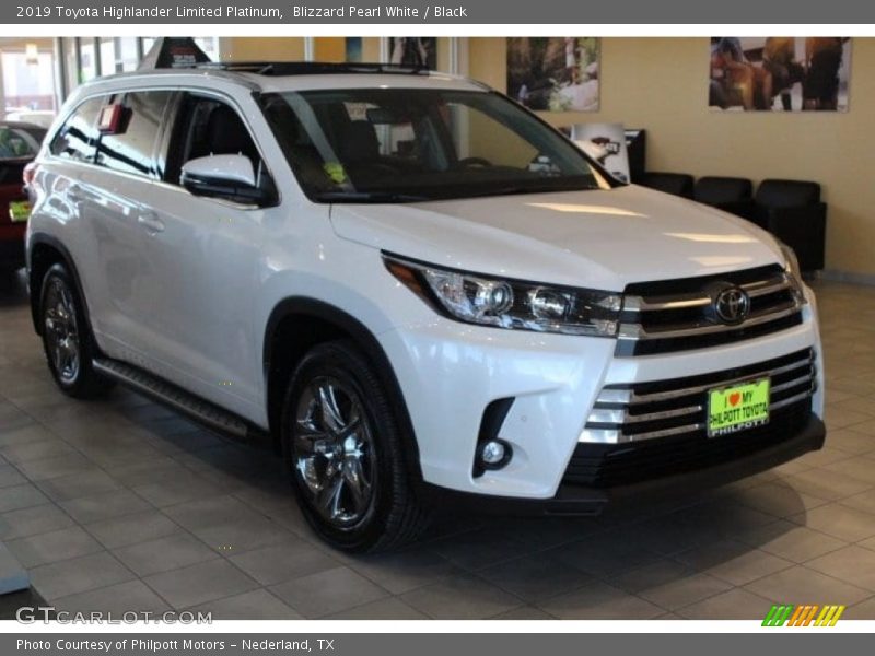 Blizzard Pearl White / Black 2019 Toyota Highlander Limited Platinum