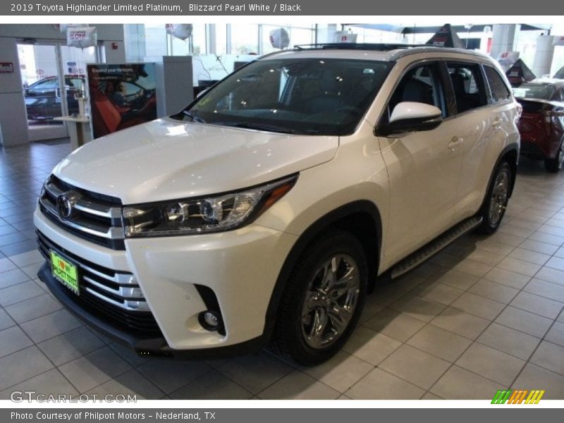 Blizzard Pearl White / Black 2019 Toyota Highlander Limited Platinum