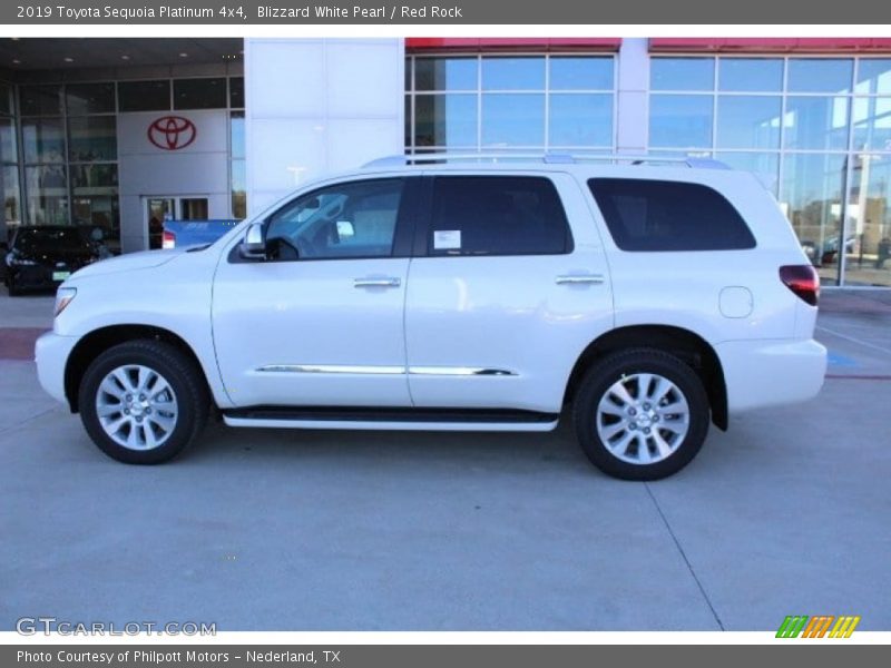 Blizzard White Pearl / Red Rock 2019 Toyota Sequoia Platinum 4x4