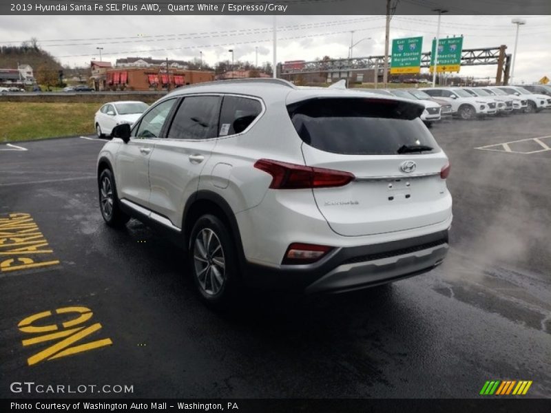 Quartz White / Espresso/Gray 2019 Hyundai Santa Fe SEL Plus AWD
