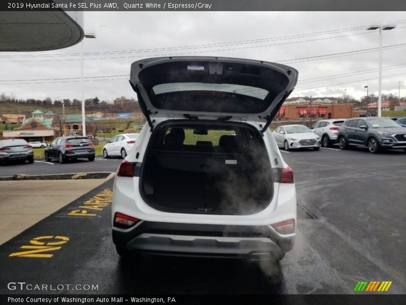 Quartz White / Espresso/Gray 2019 Hyundai Santa Fe SEL Plus AWD