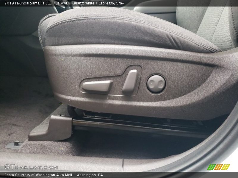 Quartz White / Espresso/Gray 2019 Hyundai Santa Fe SEL Plus AWD