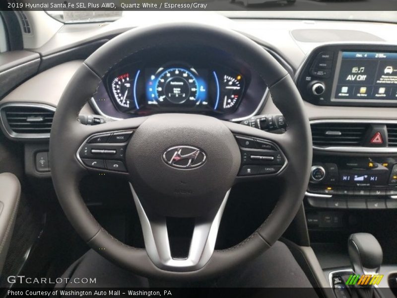 Quartz White / Espresso/Gray 2019 Hyundai Santa Fe SEL Plus AWD