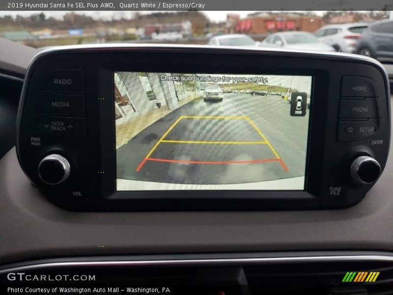 Quartz White / Espresso/Gray 2019 Hyundai Santa Fe SEL Plus AWD