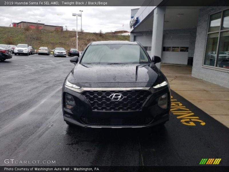 Twilight Black / Black/Beige 2019 Hyundai Santa Fe SEL AWD