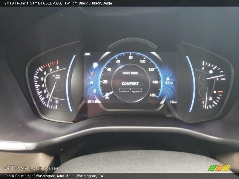 Twilight Black / Black/Beige 2019 Hyundai Santa Fe SEL AWD