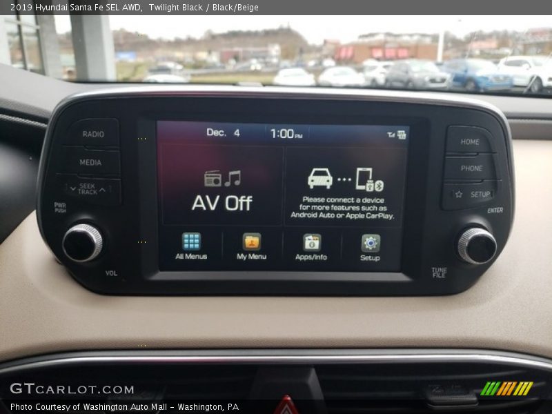 Twilight Black / Black/Beige 2019 Hyundai Santa Fe SEL AWD