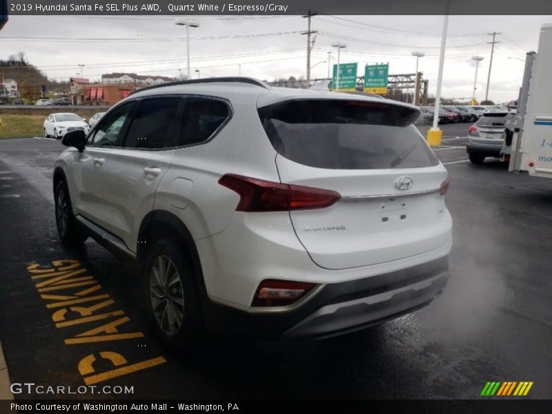 Quartz White / Espresso/Gray 2019 Hyundai Santa Fe SEL Plus AWD