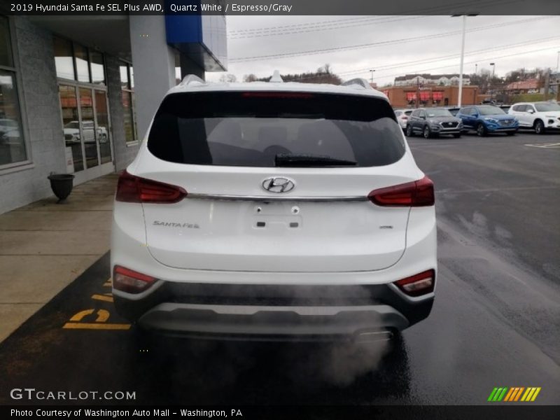 Quartz White / Espresso/Gray 2019 Hyundai Santa Fe SEL Plus AWD
