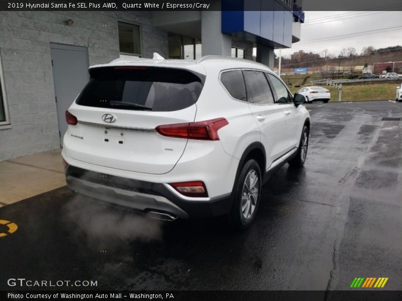 Quartz White / Espresso/Gray 2019 Hyundai Santa Fe SEL Plus AWD