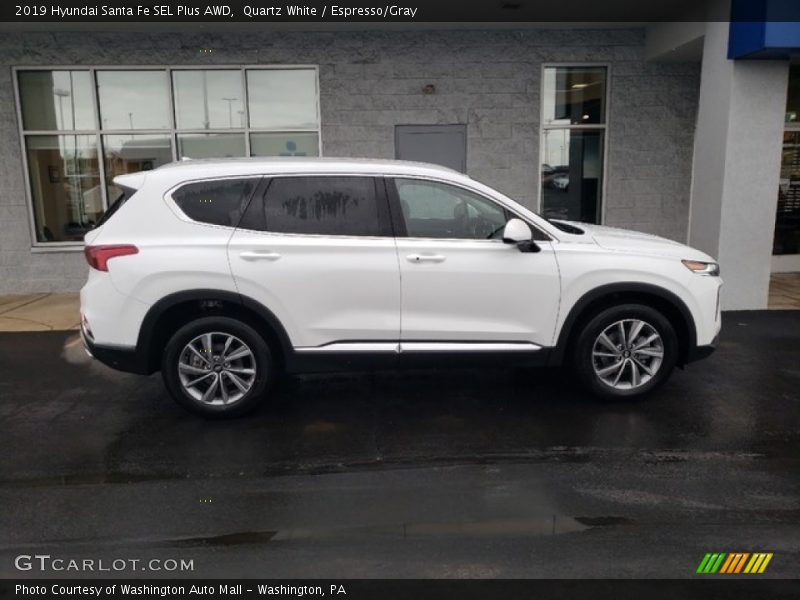 Quartz White / Espresso/Gray 2019 Hyundai Santa Fe SEL Plus AWD