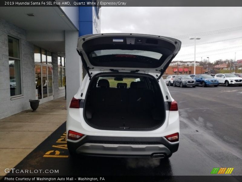 Quartz White / Espresso/Gray 2019 Hyundai Santa Fe SEL Plus AWD