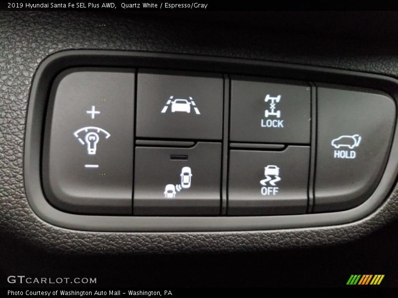 Quartz White / Espresso/Gray 2019 Hyundai Santa Fe SEL Plus AWD