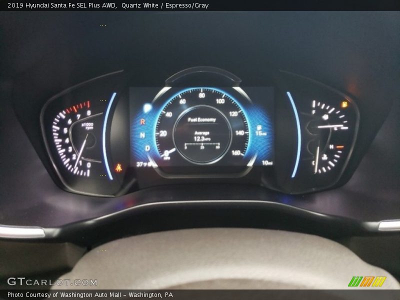 Quartz White / Espresso/Gray 2019 Hyundai Santa Fe SEL Plus AWD