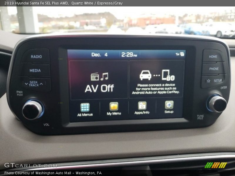 Quartz White / Espresso/Gray 2019 Hyundai Santa Fe SEL Plus AWD