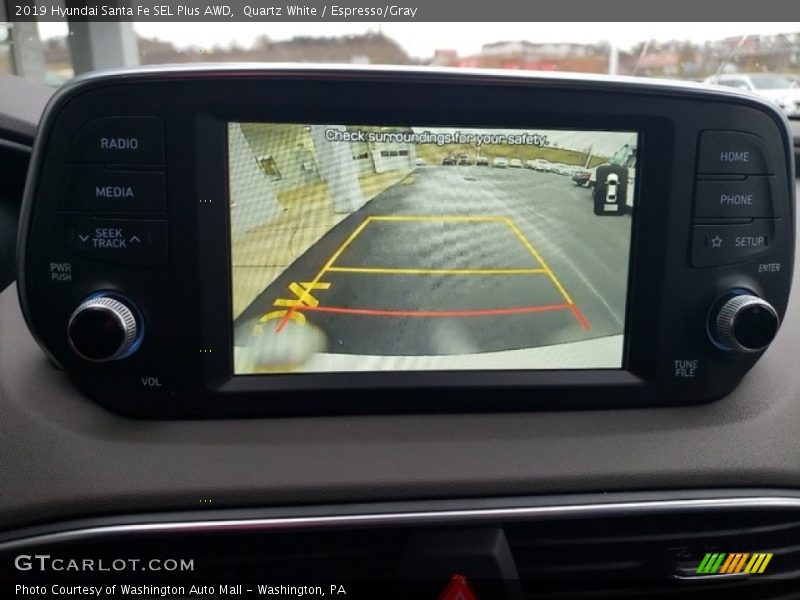 Quartz White / Espresso/Gray 2019 Hyundai Santa Fe SEL Plus AWD