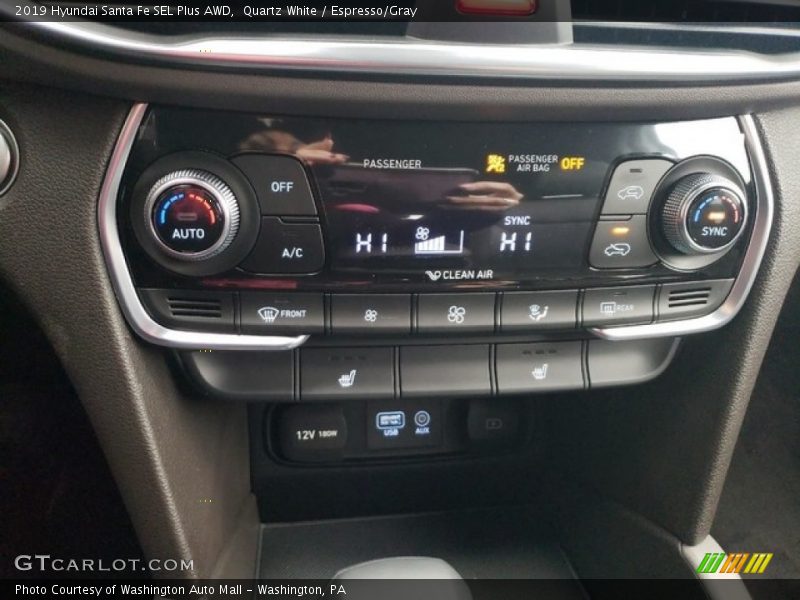 Quartz White / Espresso/Gray 2019 Hyundai Santa Fe SEL Plus AWD