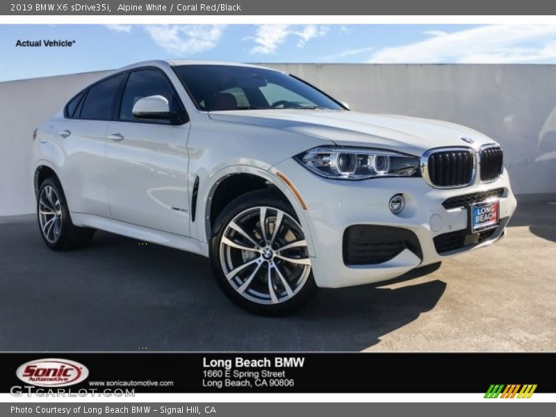 Alpine White / Coral Red/Black 2019 BMW X6 sDrive35i