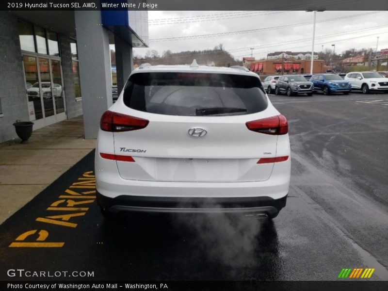 Winter White / Beige 2019 Hyundai Tucson SEL AWD