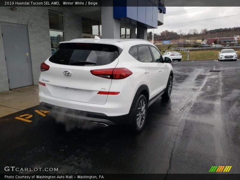 Winter White / Beige 2019 Hyundai Tucson SEL AWD