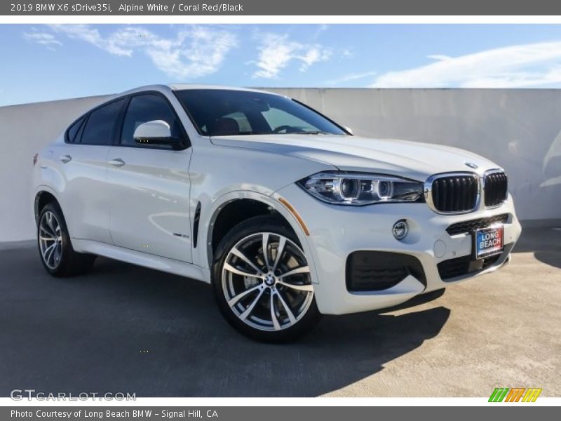 Alpine White / Coral Red/Black 2019 BMW X6 sDrive35i