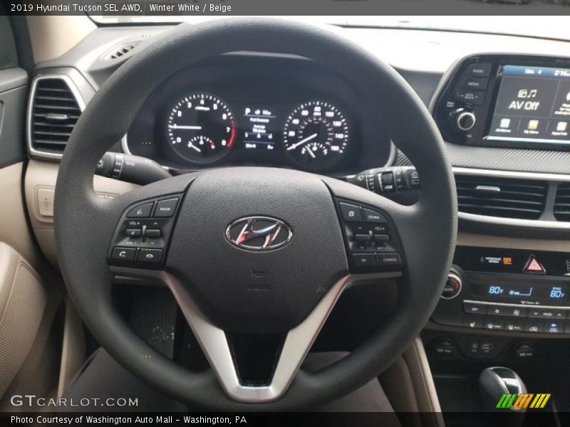 Winter White / Beige 2019 Hyundai Tucson SEL AWD